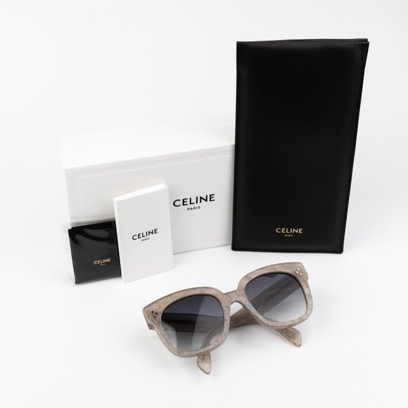 Celine Women Sunglasses Grey Silver Smoke Gradient Geometric CL4002UN 20B NEW - Picture 11 of 11